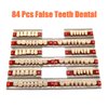 84 Pcs False Teeth Dental Complete Acrylic Resin Denture Teeth, 3 Sets Whole Teeth Synthetic Polymer Denture Tooth, 23 Shade A2 Upper + Lower Dental Materials for Replacement, DIY or Halloween