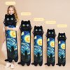 Mewaii Long Cat Plush 5 Sizes, 120% Extra Filling Giant Plushness Kids Body Pillow, Kawaii Cute Black Starry Cat Stuffed Animals Plushies, Big Long Body Pillow Cat Plush Gift for Girls 20”