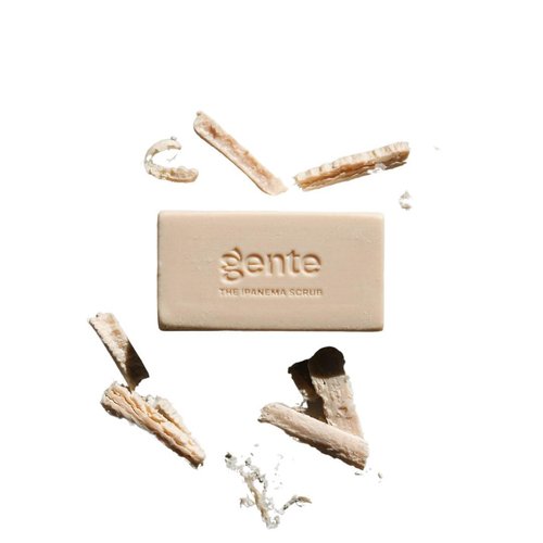 Gente Beauty The Ipanema Scrub Exfoliating Bar Soap – Gentle Cocoa & Rice Scrub for Smooth, Glowing Skin | Natural Ingredients for Daily Use - 4.5 oz
