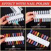 6 Sets 216 Tips Double Layer Nail Color Display Card Plastic Polish Board Nails Display Palette Board with Chain for Nail Design Practice Design Training