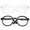 NUOBESTY Doll Eyewear 2pcs Doll Glasses Doll Eyeglasses Doll Dress up Glasses Dolls Reading Glasses Mini Glasses Costume Supplies for 15-20cm Doll Kids Play House Black Transparent