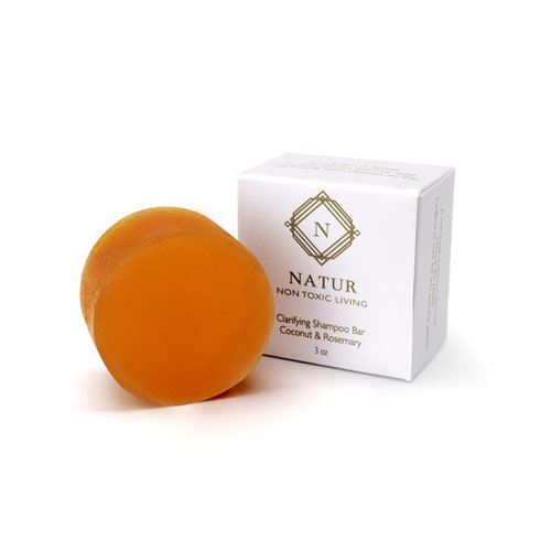 Natur Shampoo Bar - Salon Quality | Natural Ingredients, Non-Toxic, Vegan, Paraben-Free, Zero Waste | Essential Oils, Smooth & Deep Cleansing, Promotes Hair Growth & Care | Coconut and Rosemary 3 oz