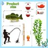 KDPATFAV Gone Fishing Cake Topper, 14 Pieces Fisherman Themed Decoration for Retirement Party Supplies