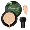 Mushroom Head Air Cushion CC Cream Foundation Makeup,Moisturizing BB Cream Face Makeup Liquid Foundation,Long Lasting Full Coverage Concealer Cushion Foundation for All Skin Types（Natural）