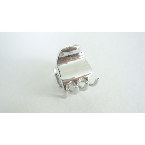Generic Tiny mini shiny silver tone metal hair claw clip (Clip quantity: 1 clip)