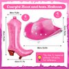 Wettarn 8 Pcs Cowgirl Party Decorations Cowgirl Boot Balloons, Pink Cowgirl Cowboy Hat Balloon Western Cowgirl Balloons Birthday Party Decoration, Bachelorette Party Decorations for Themed Birthday