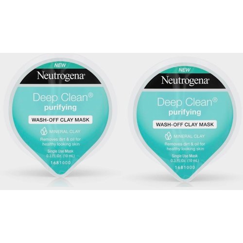 Generic Deep Clean Gentle Purifying Wash-Off Clay Face Mask, Oil-Free and Non-Comedogenic, 0.3 Fl Oz, Pack of 2