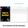 Soiceu Nerf War Birthday Invitations Dart Gun Battle Boys Party Invites with Envelopes Set of 20