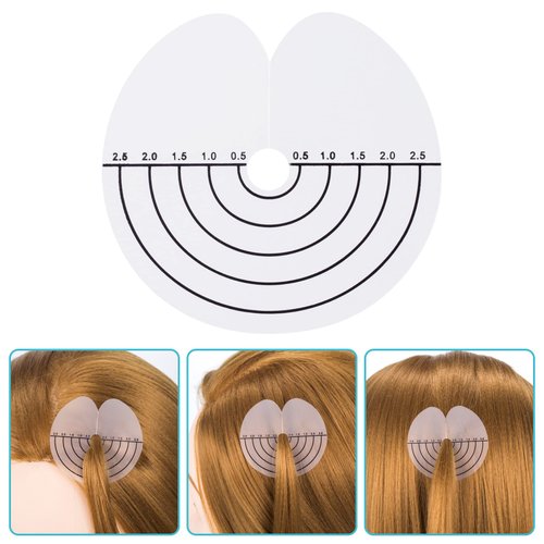 HINZIC 75pcs Round Hair Extension Spacer Template Protector with Scale, Single Hole Bonding Guards for Hair Extension, Transparent Heat Shield Spacer Tool for Wig Extension