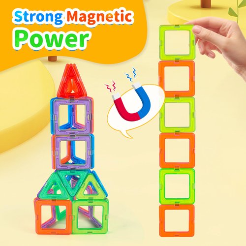 Miereirl Magnetic Tiles Toddlers Toys, 88PCS Magnet Building Blocks Set with 2 Cars, Kids Building Blocks Set STEM Creativity Educational Toys Christmas Birthday Gifts for Toddlers 4 + Year Old