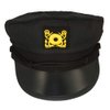 Teens Admiral Captain Hat Snapback Embroidery Anchor Skipper Nautical Party Hats (Black 2)