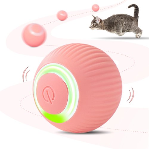 ZALBYUY Interactive Cat Ball Toy, Intelligent Cat Toys with LED Lights, Automatic Moving Rolling Ball for Indoor Cats, Cat Automatic Toy
