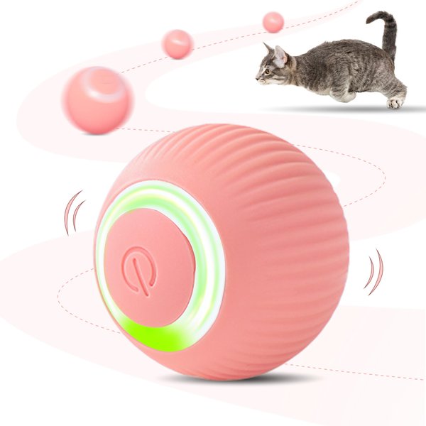 ZALBYUY Interactive Cat Ball Toy, Intelligent Cat Toys with LED Lights, Automatic Moving Rolling Ball for Indoor Cats, Cat Automatic Toy