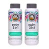 SoCozy Kids Swim 3-in-1 Shampoo + Conditioner + Body Wash (10.5 Fl Oz, Pack of 2) Gentle Combo Hair & Body Cleanser for Swimmers, Salt & Chlorine-Removing Activated Charcoal, Paraben & Sulfate-Free