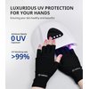 AIRSEE Premium Series Anti-UV Gloves for Nail Gel, Soft Silky and Comfortable to Enjoy Manicures,Professional UPF50+ Protection for UV Lamp,Fingerless Gloves for Women Girls Use(Midnight Elegance)