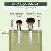 EcoTools On-The-Go Makeup Brush Kit, Travel-Friendly Brush Set, Mini-Size Makeup Tools for Powders, Blush, Bronzer, & Eyeshadows, Eco-Friendly, Synthetic Bristles, Cruelty-Free & Vegan, 5 Piece Set