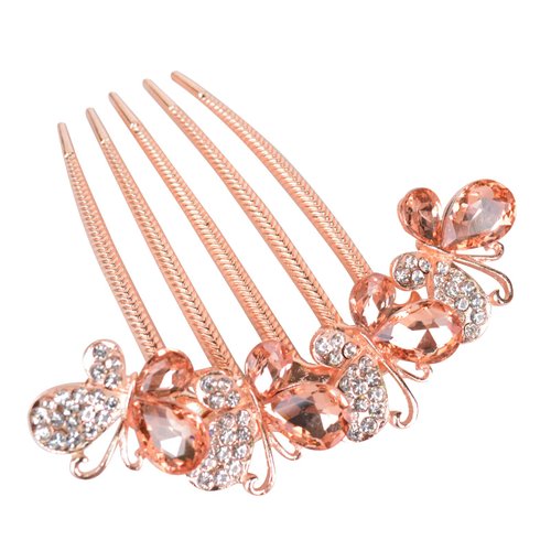 Sankuwen Flower Rhinestones Hair Combs Accessories,Perfect Mother's Day Gifts,Brithday gifts(Style B,Champagne)