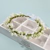 Yili Maizi Artificial Flower Wreath Headband Floral Hair Garland Flower Crown Halo Headpiece Boho with Ribbon Wedding Party Photos