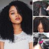 Nadula V Part Kinky Curly Wigs Human Hair No Leave Out Upgraded U Part Wigs for Women Affordable 4C Afro Curly Vpart Wigs Clip in Half Wig Beginner Friendly 150% Density Natural Color 16inch