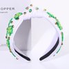 CEALXHENY St. Patrick's Day Hair Accessories, Green Shamrock Headband for Women, Embellished Crystal Rhinestone Knotted Headband, Irish Holiday Gifts (Shamrock 3)