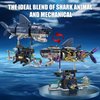 TYCOLE Mechanical Shark Building Set,Sea Animal Toy Kit with Rotatable Function and Display Stand,Creative STEM Toy Compatible with Legos,Christmas Birthday Gift for Adults and Kids 8-12(699PCS)