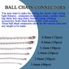 KINGOU 155pcs Stainless Steel Ball Chain Connector Clasps Fits for 1.6/2.0/2.4/3.2/4.0/4.8mm Beaded Ball Chain