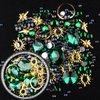 editTime 6 Wheels Mixed Sparkle Nail Art Rhinestones Diamonds Crystals Butterfly Beads Artificial Pearls Gold Silver Nail Studs Gems Metal Hollow Rivets Charms (Micro Caviar Beads kit)