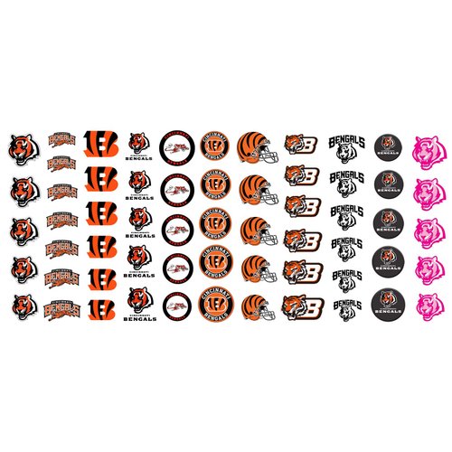 Sports Team for Bengal Tigers Cincinnati Waterslide Football Nail Art Decals - Salon Quality!