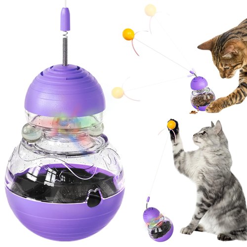 HYCNPTD Catnip Ball Interactive Cat Toy Pet Supply Swaying Slow Feeder Cat Bowl Indoor Treat Puzzle Toys