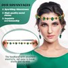 Dizila 4 Pieces Crystal Rhinestone Gems Jewelry Head Chains Boho Headbands Forehead Chains with Rubber Bands Prom Party Accessories Headpieces for Women Girls