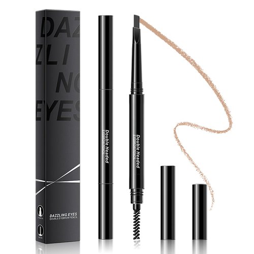 Eyebrow Pencil Brown Brow Pencil - Waterproof Eyebrow Makeup Brow Pen, Eyebrow Pen with Multi Function Eyebrow Brush, Long-Lasting & Smudge-Proof Eye Brow Pencils for Women Natural Brows (Light Brown)