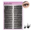 Wispy Spiky Lash Clusters Cat Eye Lashes 12-17mm Manga Cluster Eyelash Extensions C Curl Natural False Eyelashes 156 Pcs Left & Right Individual Lashes with Thin Band Beginner Friendly, by Anforlin