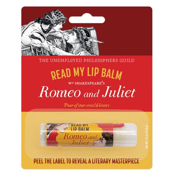 Read My Lips Lip Balm - Full Text of Romeo & Juliet Balcony Scene Under Label, Pear Flavored - Cruelty-Free and Made in The USA from Natural and Imported Ingredients