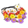 Honbay 5PCS Daisy Flower Headband Bohemian Flower Crown Floral Headband with Elastic Ribbon