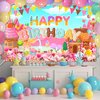 Avezano Candyland Backdrop for Girl Sweet Donut Ice Cream Candy Theme Birthday Party Decoration Cartoon Candy Land Birthday Party Supplies Banner 70.8 x 43.3 Inch