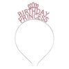 YARIEW Birthday Crown for Women Girls Birthday Princess Headband Rhinestone Alloy Birthday Crown Birthday Girl Headband Tiara Happy Birthday Princess Crown Happy Birthday Party Decorations，Pink
