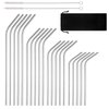 Reusable Stainless Steel Drinking Straws, 20 Pcs 4 Size - 6.3'' 7.1'' 8.5'' 10.5'', BPA Free Long Short Smoothie Drinking Curved Bent Straws with 2 Brushes and Carry Bag, Fit for 10/20/30 oz Tumblers