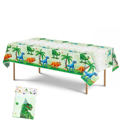 WERNNSAI Dinosaur Party Tablecloth - 1 PC Dinosaur Party Decorations for Kids Party Supplies Plastic Waterproof Tablecloth Disposable Table Cover for Boys Kids Dinosaur Birthday Party 54 ”×108 “