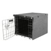 Seiyierr Dog Crate Cover - Kennel Cover Fit for 24 Inch Dog Crate, Double Door Polyester Crate Cover for Wire Dog Crate Indoor Outdoor Protection, Grey