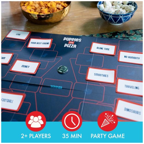 Spin Master Games, SolidRoots Puppies or Pizza? The Card Game of Impossible Choices | Family Games, Adult Games, Travel Games, Camping Games | Party Games for Adults & Kids Ages 8+