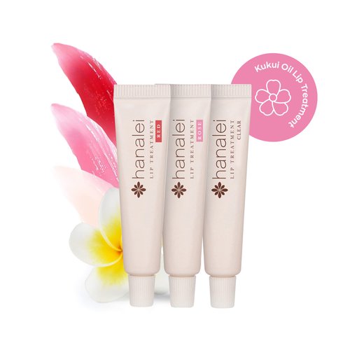 Cruelty-Free and Paraben-Free Lip Treatment to Soothe Dry Lips by Hanalei – Made with Kukui Oil, Shea Butter, Grapeseed Oil – Made in USA – Multi-colored Travel-Size 3 Pack (5ml/5g/0.17oz x 3 tubes)