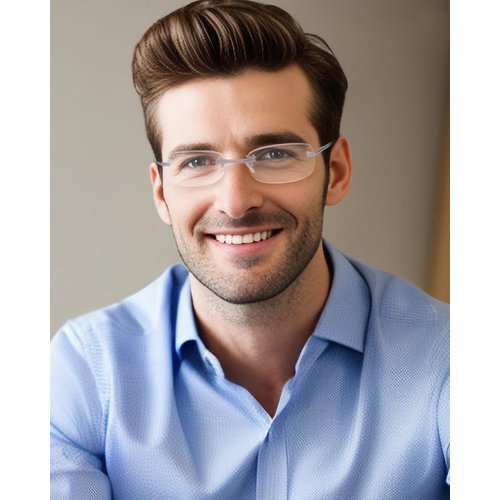 TERAISE Rimless Reading Glasses Spring Hinge Glasses for Reading with Cases Men and Women(1.0X)