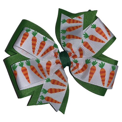 Carrot Pinwheel Hair Bow 4&quot;