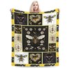 Bee Blanket Soft Cozy French Bee Throw Blanket Gifts for Girls Women Super Plush Warm Bee Stuff Lightweight Fleece Flannel Gift Blankets for Kids Adults 50"X40"