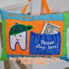 My Growing Season Blue Tooth Fairy Pillow Soft Blue Embroidered Pillow with Pocket for Boys | Felt Fabric Cloth Keepsake Tooth Holder
