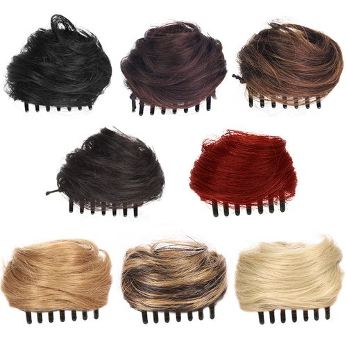 olacare 2PC Claw Clip in Hair Bun Messy Fake Extensions Donut Chignon Synthetic bun in Hairpieces Updo Brown Ballet Bun for Women Grils