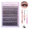 Yinaber Lash Extension Kit DIY 280pcs Individual Lash Clusters Kit 40D Curl 9-16mm Mix Cluster Eyelash Extension Kit with Lash Bond and Seal and Lash Tweezers for Self(40D-0.07D-9-16Mix KIT)