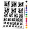 Chinese Zodiac Dragon Temporary Tattoo Water Resistant Fake Body Art Set Collection - Black (One Sheet)