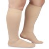 MGANG Compression Socks, Closed Toe, 20-30 mmHg Graduated Compression Knee High Support Stockings for Unisex, DVT, Pregnancy, Varicose Veins, Swelling, Edema, Shin Splints, 1 Pair, Beige XL
