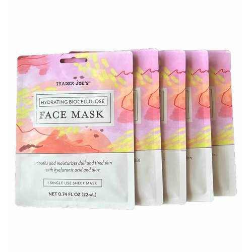 Generic Trader Joe’s Hydrating Biocellulose Face Mask | Single Use Sheet Mask with Hyaluronic Acid and Aloe (5 Pack)